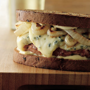 Blue Cheese Chicken Patty Melts With Grilled Onions