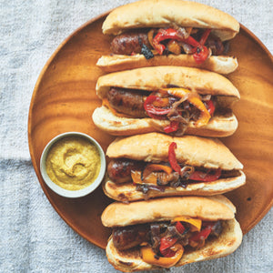 Brats With Spicy Stewed Peppers