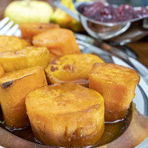 Roasted Sweet Potatoes With Sweet Orange Rum Glaze